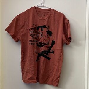 Men's Casual Graphic Tee in Brick Red
